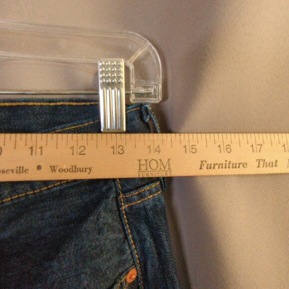 Levis 501 Jeans Mens 29x34 Blue Dark Wash Cotton Original Fit Button Fly - Picture 5 of 12